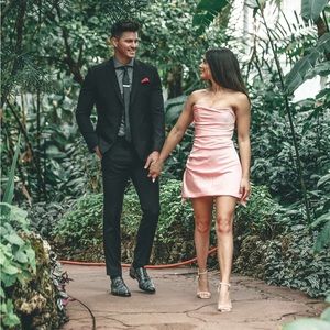 House of CB Jasmine mini dress - pink satin